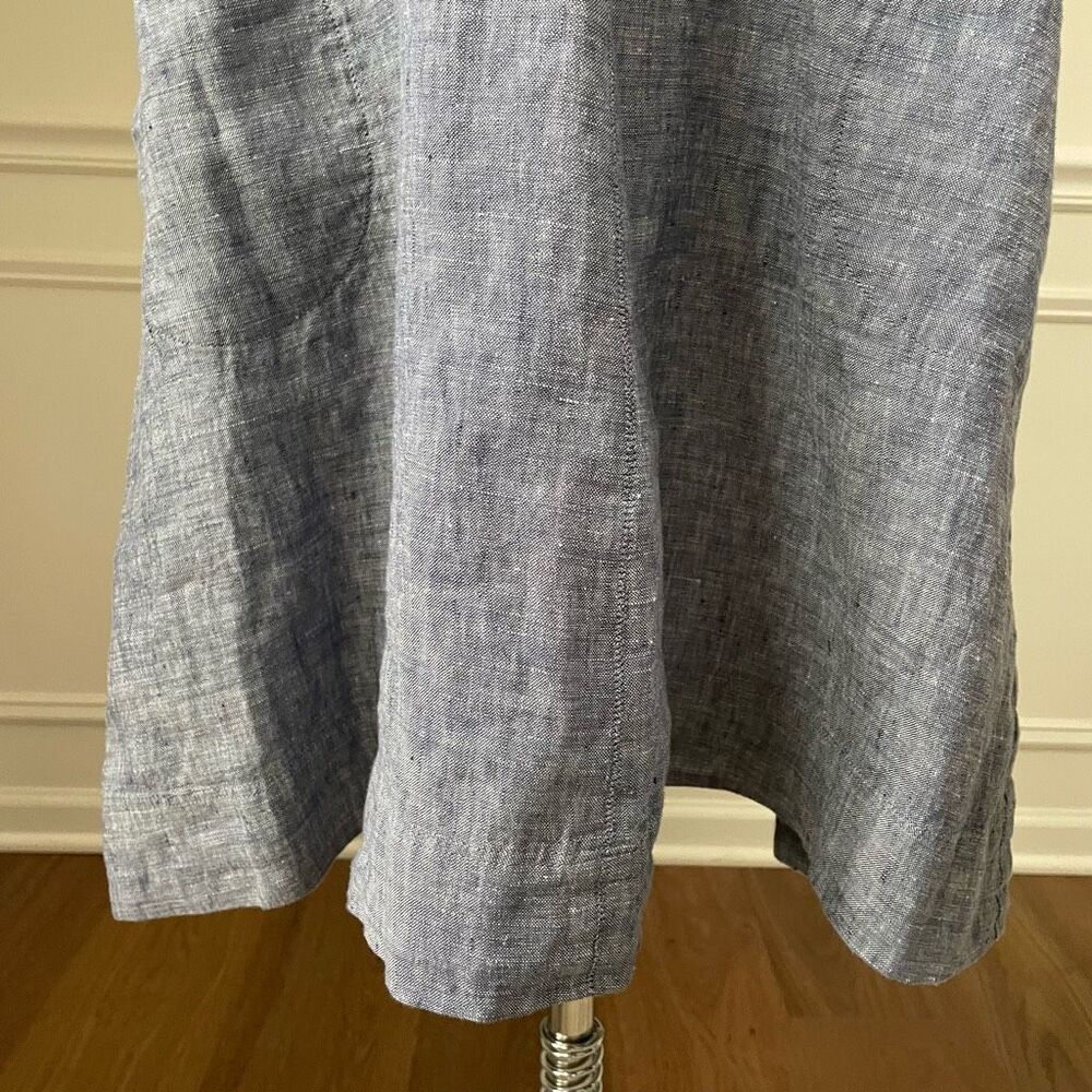 St Tropez West 100% Linen Blue Trapeze Sun Dress S - Picture 4 of 6